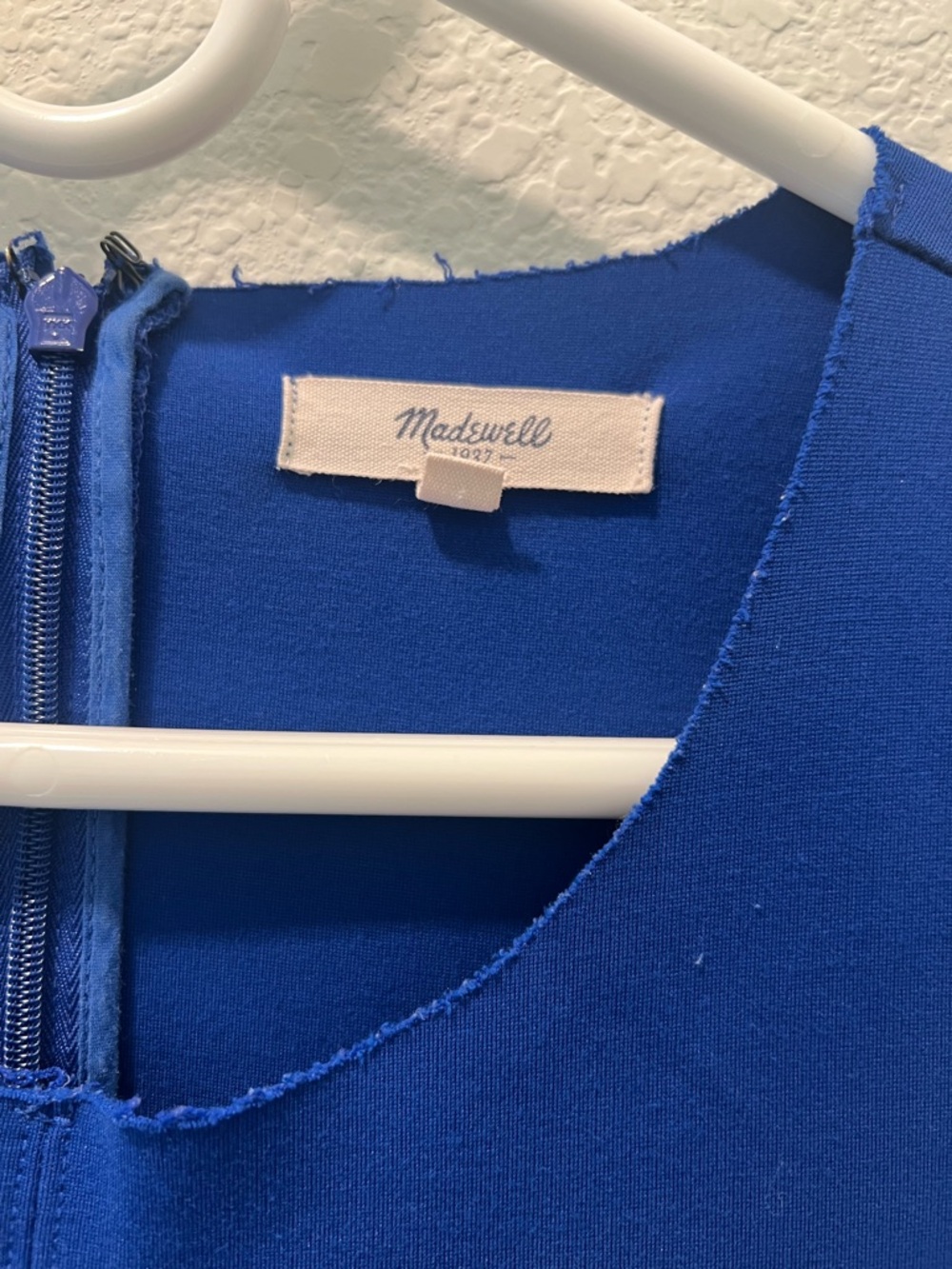 Madewell Royal Blue Peplum Fit & Flare Dress Medium - Picture 2 of 3